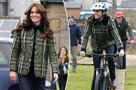 Kate Middleton breaks away from suits in a Burberry jacket and .